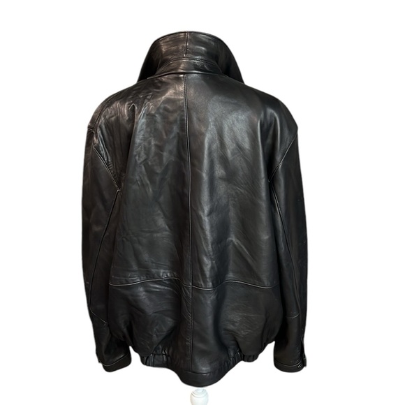 J Park Collection Long Sleeve Full Zip Up Lamb Leather Jacket Black Mens XXL - Picture 4 of 15